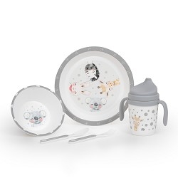 SET VAJILLA 5 PCS MOD ACUARELA GRIS INTERBABY