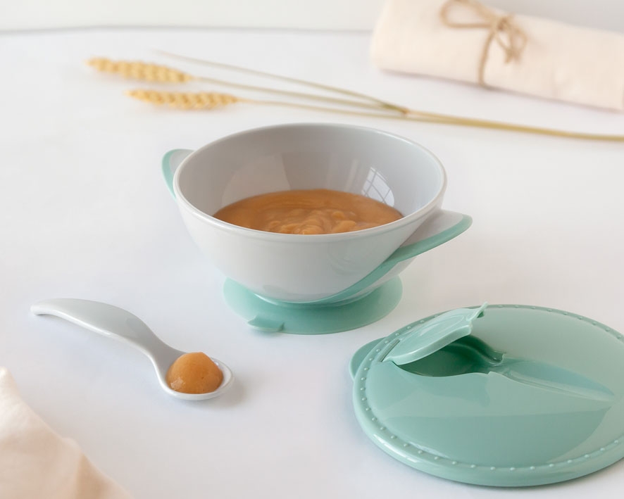 SET CUENCO Y CUCHARA SAGE 300ML KIOKIDS